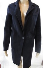 Sandro Womens Navy Blue Wool Blend Button Down Coat Size 36/6