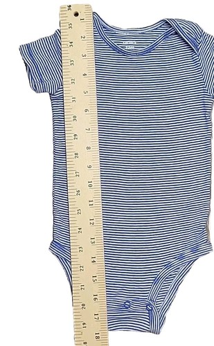 Carters Bodysuit Blue White Stripe Baby Boy 12 Months One Piece Short Sleeve - Picture 8 of 14