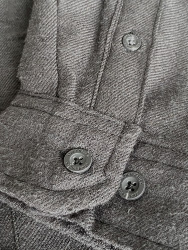 NEW! ~ EDDIE BAUER Fleece Lined Flannel Shirt Jacket, M MED Carbon Gray ~ ($115) - Imagen 9 de 13