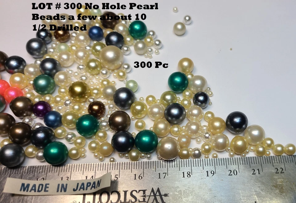 De colección Mezcla Aleatoria 300 Sin Agujero Perla Crema Color Marfil Japón Artesanía Reparación Joyería Foto 2 de 4
