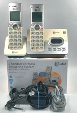 AT&T EL52203 2 Handset Cordless Telephones Answering System Phones Caller ID...