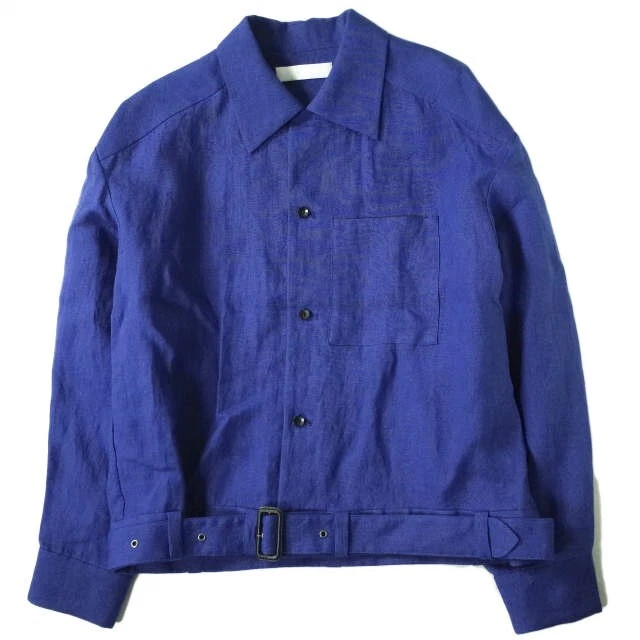 ETHOSENS 20SS Japan RIDERS LINEN SHIRT E120-301 2 BLUE Long sleeve jacket tops