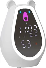 Smart Alarm Clock Night Light for Kids & Adults, LED Makeup Mirror Display