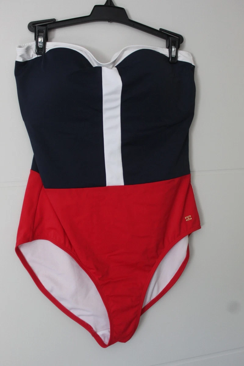 Maillot bain TOMMY HILFIGER 40 Bleu blanc rouge eBay