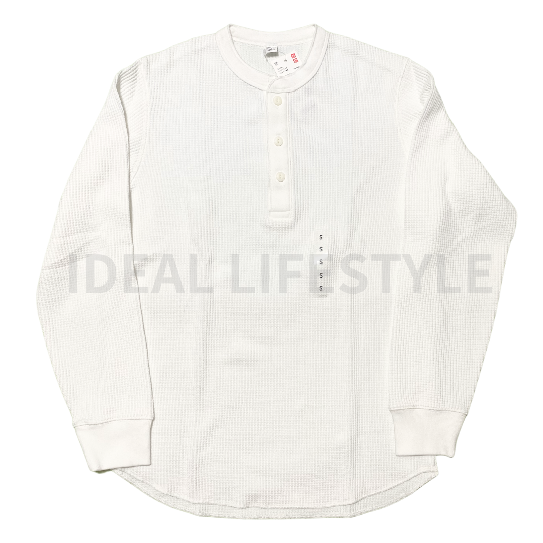 トップス Waffle henley neck long sleeve t-shirt Waffle T-Shirt | Henley Neck | Long Sleeve | UNIQLO US