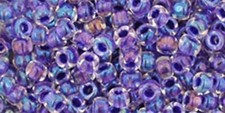 8/0, Toho Seed Beads, 181, Inside-Color Rainbow CRYSTAL/TANZANITE Lined, 10g