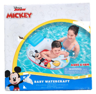 Disney Jr Mickey Mouse Baby Pool Watercraft Float Swimming Seat Tube 6-18 Month