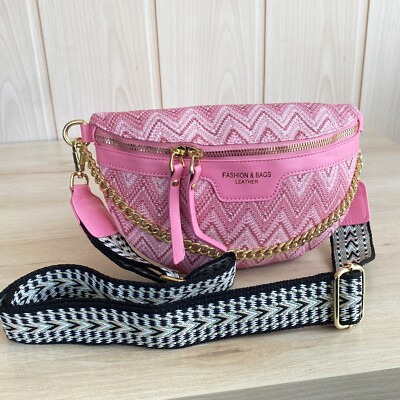Small fanny pack handbag shoulder bag women's crossbody bag M2 rose pink