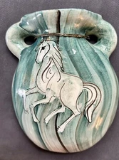 Babbacombe Pottery  Torquay 'Lauriana Studio'  WALL POCKET VASE w/  Horse
