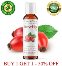 Rosehip Oil 2 oz. Cold Pressed REFINED 100% Pure Natural For Skin Hair