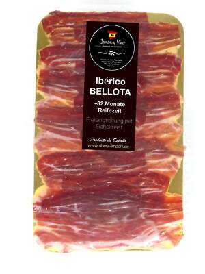 1x 150g Iberico BELLOTA Schinken | +32 Monate gereift | in Scheiben geschnitten