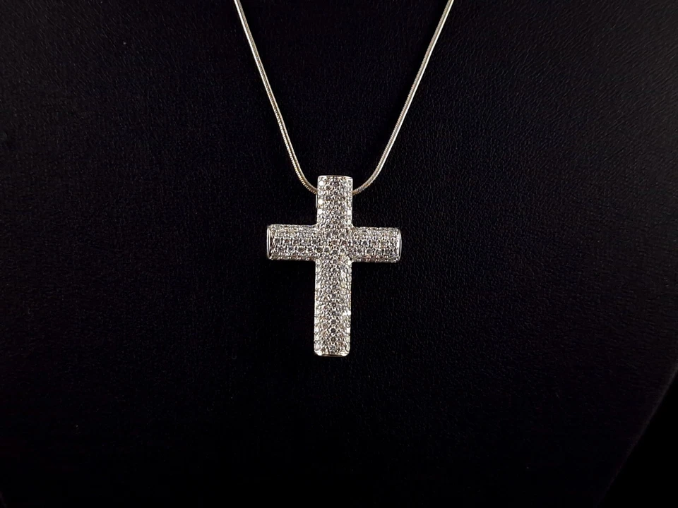 Anhänger Gold 585 Kreuz 1,5 ct Christ Wert 4000 Weißgold - massiv & zeitlos - Bild 3 von 4