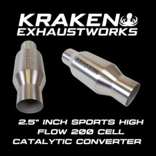 Image of 2.5" INCH SPORTS CAT CATALYTIC CONVERTER HI FLOW 200 CELL UNIVERSAL STAINLESS