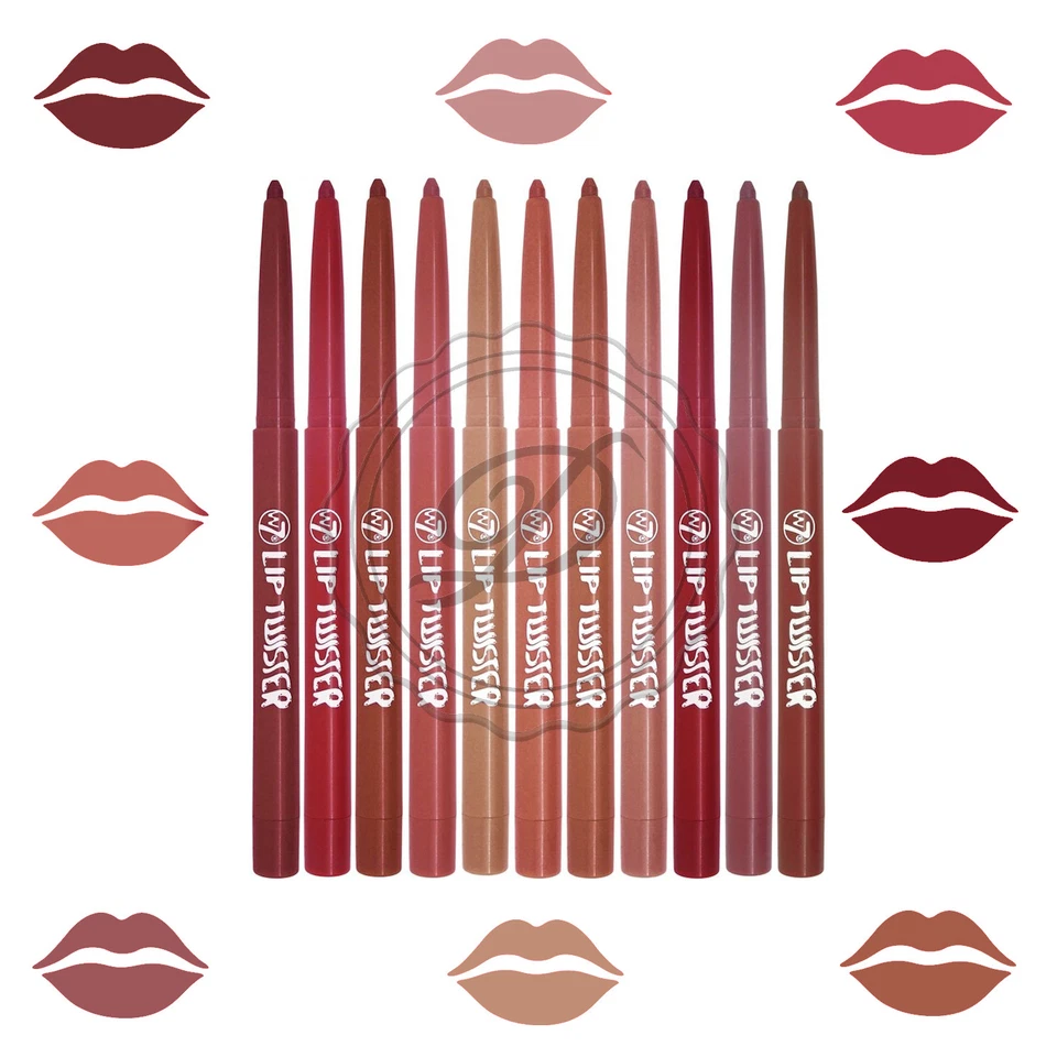 W7 Lip Twisters - Colours Crayon Outline Liner Red Pink Nude Natural Draw Define