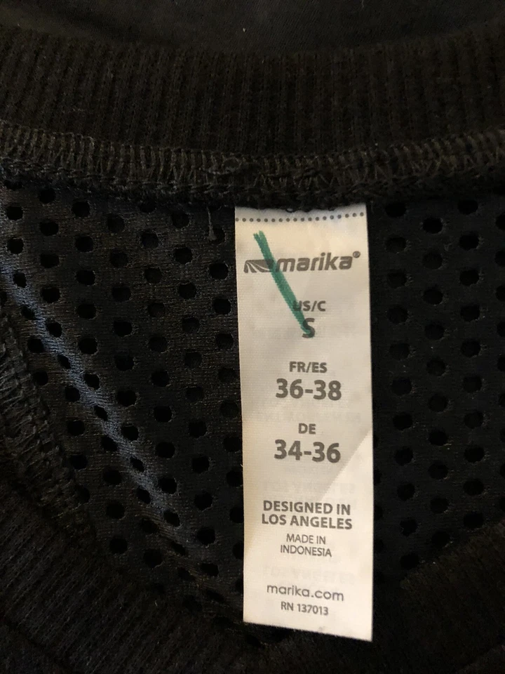 Top Marika MLT1639A Color Negro Talla Pequeña Nuevo con Etiquetas Tiene Red en Mangas y Espalda Foto 3 de 3