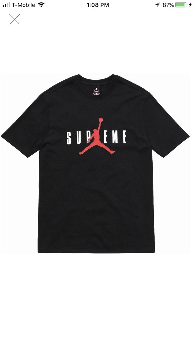 Supreme Jordan Tee T Shirt Logo Authentic Large New Black | eBay Supreme Jordan Tee T Shirt Logo Authentic Large New Black | eBay