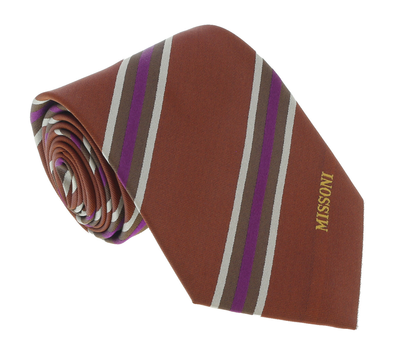 Полковой галстук из 100 шелка Missoni U5029 Ржаво-фиолетовый 7890₽