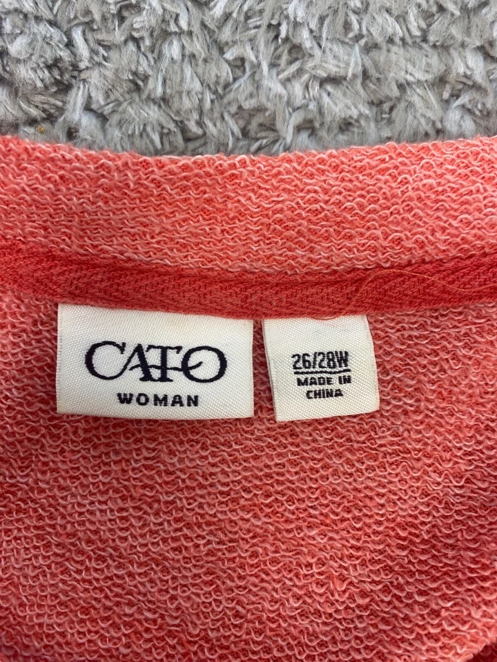 Suéter Cato Mujer 26/28W Plus Melocotón Cuentas Hombro Manga 3/4 Pullover Abuela Foto 3 de 4