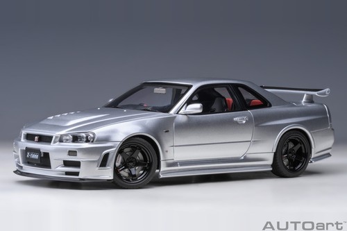 NISSAN NISMO R34 GT-R Z-TUNE RHD SILVER 1:18 SCALE BY AUTOART 77461 - Picture 5 of 18
