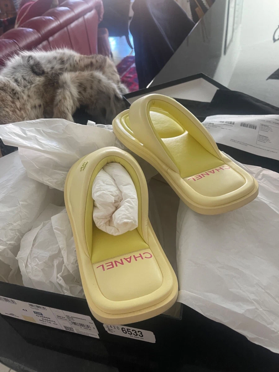chanel padded flip flops