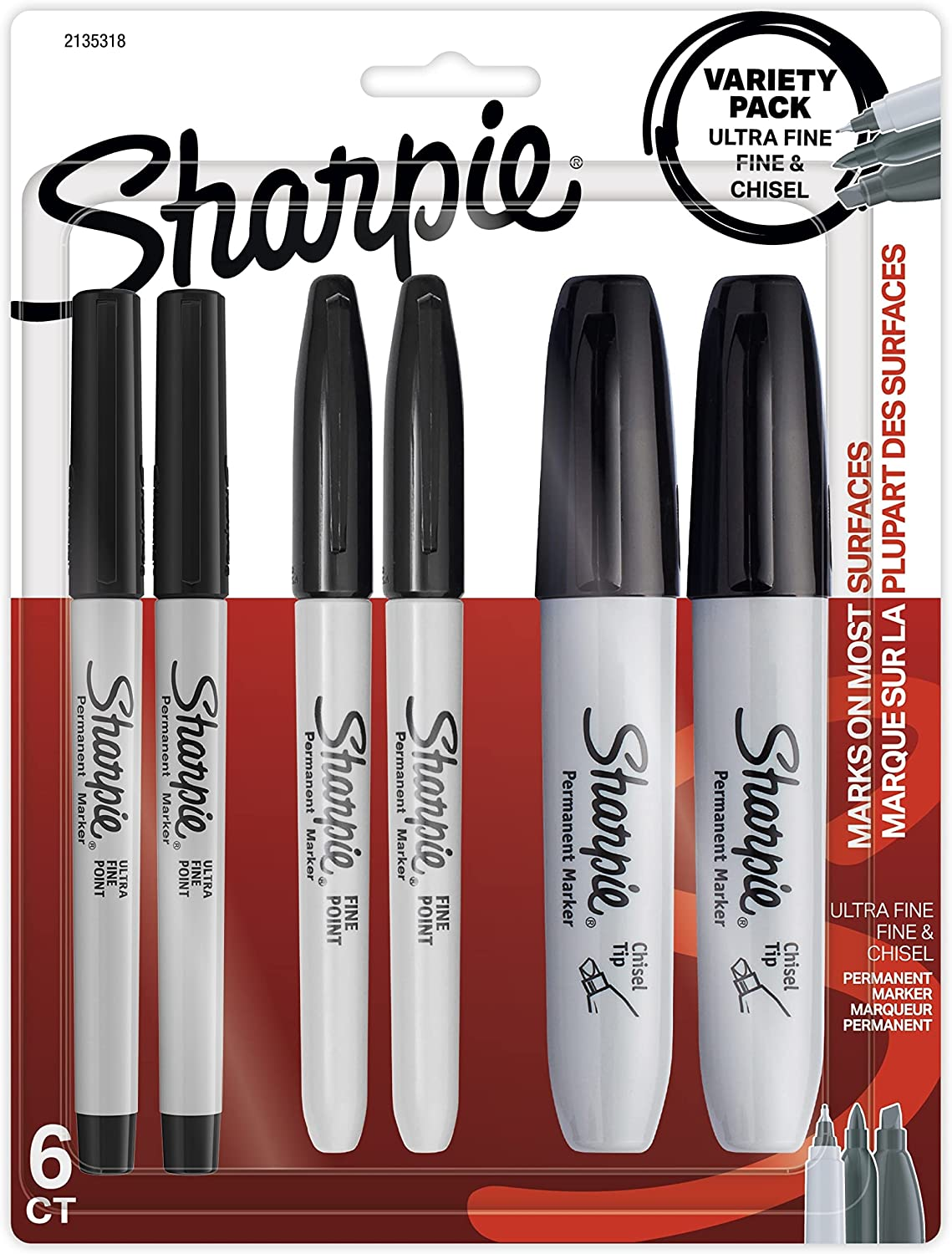 Permanent Markers Variety Pack, Featuring Ultra-Fine, Chisel Tip, and Fine Tip M-image