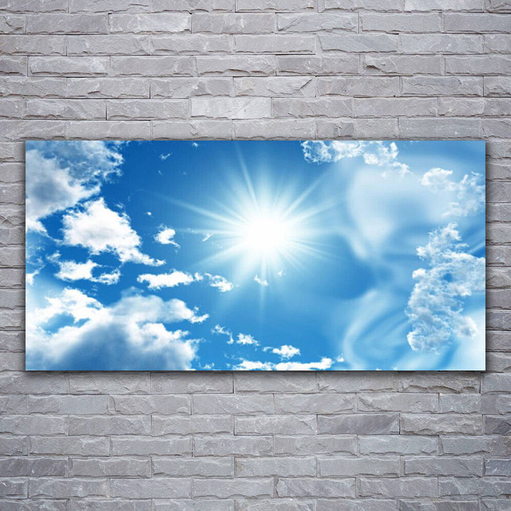 Impression sur toile haut de gamme 120x60 cm motif ciel et soleil
