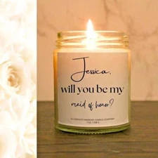 Jessica Will You Be My Maid Of Honor Candle | Maid Of Honor Proposal Gift |