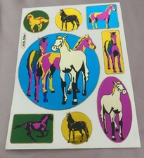 Colorful Horses Sticker Sheet Sparkly