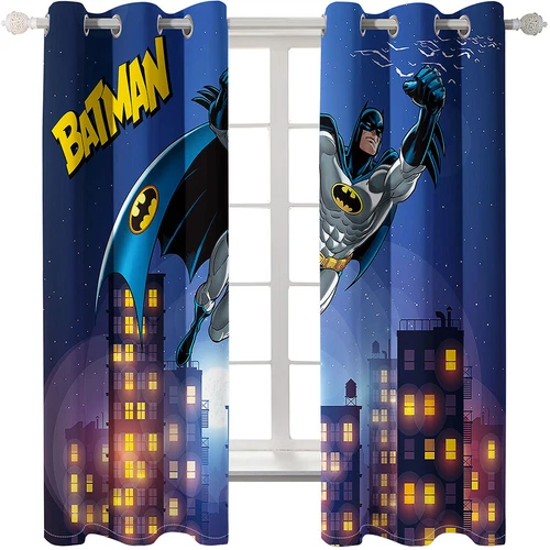 Tende oscuranti 3D per ragazzi camera da letto Batman tende anello termico occhiello superiore regalo - Foto 5 di 35