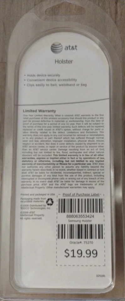AT&T Case Belt Holster Black Pouch & Clip For Samsung Rugby Sealed Lot Of 6 USA - Image 4 of 4