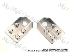 Pair of Sky High Car Audio SAE Post Any GA (4) Spot Flat BATTERY TERMINALS