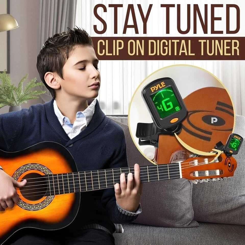 Guitarra clásica Pyle 36"" pulgadas 6 cuerdas - Guitarra escala 3/4 (Sunburst) Foto 3 de 4