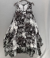 Simply Vera Dress Womens Small Scoop Neck Stretch Sleeveless Midi Sharkbite Hem