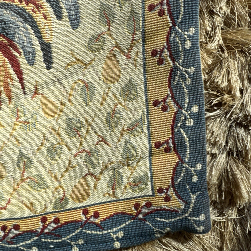 J PANSU PARIS Gallo Tapiz Funda Almohada Algodón Francés País 17x17 Bueno Foto 3 de 4