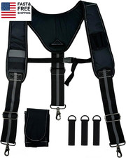 Padded Tool Belt Suspenders 3 Hook Swivel Suspenders for Tool Belt Heavy Duty Wo