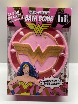 Wonder Woman Bath Bomb Hand Painted Watermelon Bubblegum DC Comics Gift 5.82oz