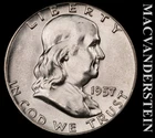 1957 Franklin Half Dollar- FBL- Choice Gem Brilliant Unc+++ Luster #K589