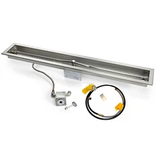 HPC Fire Match Light Gas Fire Pit Kit, 36-Inch Trough, Propane for Small Tank