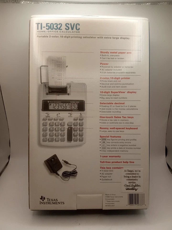 Texas Instruments Model TI-5032 Printing Calculator 10 Digit Superview - Image 2 of 4