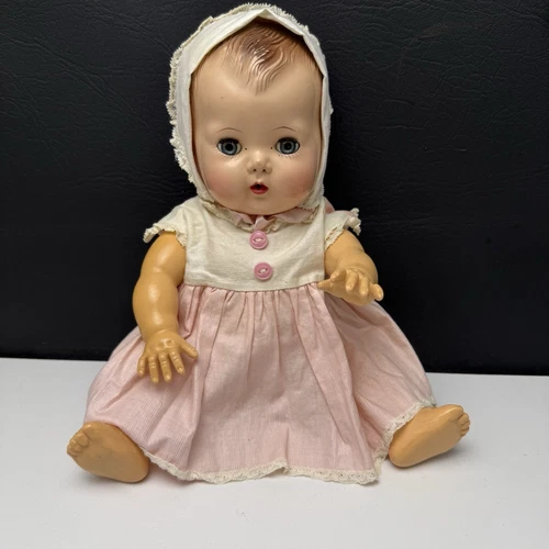 American Character Tiny Tears Doll Hard Plastic Head Rubber Body 11.5"