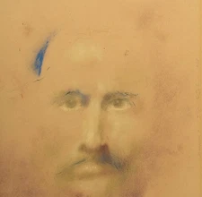 Vintage 1975 Pastel Portrait Study, Titled and Signed Illegibly