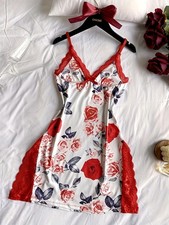 Lace-panelled V-neck Side-opening Nightdresses Set Of Three