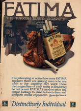 1928 Fatima Original tobacco cigarette ad - Extremely Rare
