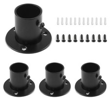 Moicystiy 4 Pcs Stainless Steel Closet Rod Brackets, 3/4Inch Black , Black