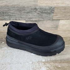 UGG Tasman Mens Casual Slippers Sz 9 Black Weather Hybrid Travel Comfort Slip On