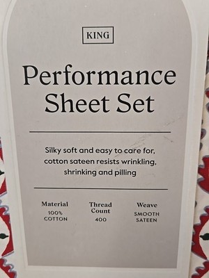 Threshold 400 Thread Ct Holiday Performance Sheet Set KING