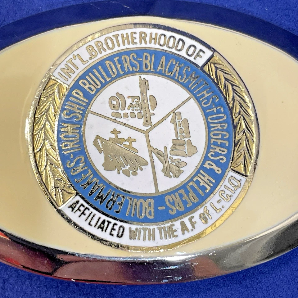 Hebilla de cinturón de colección Boilermakers Iron Ship Builder Herrero Forger Helper IBB NOS Foto 3 de 4