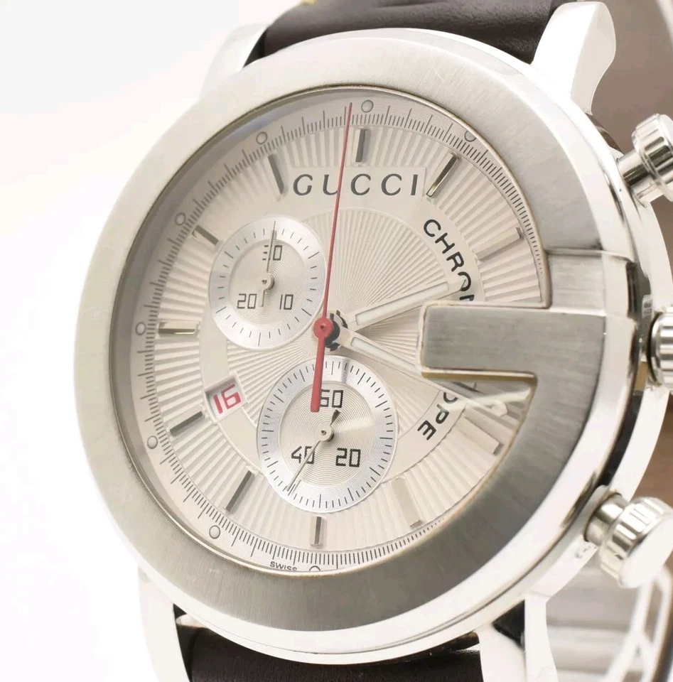 [Near MINT] GUCCI G Chrono 101M White Silver Men's Quartz Swiss Watch from JAPAN - Image 2 of 4