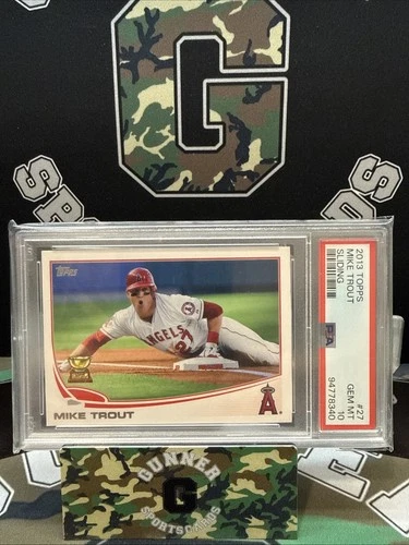2013 Topps Chrome Sliding  Mike Trout PSA 10 GEM MINT LA ANGELS BASEBALL CARD #1