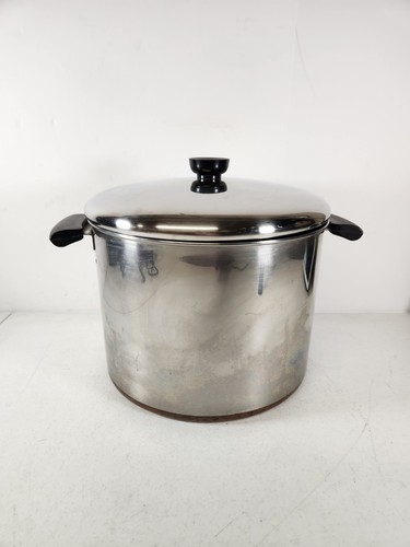 Vintage Paul Revere: 5 Qt Copper Bottom Stainless Steel Pot W/ Lid - Picture 2 of 9
